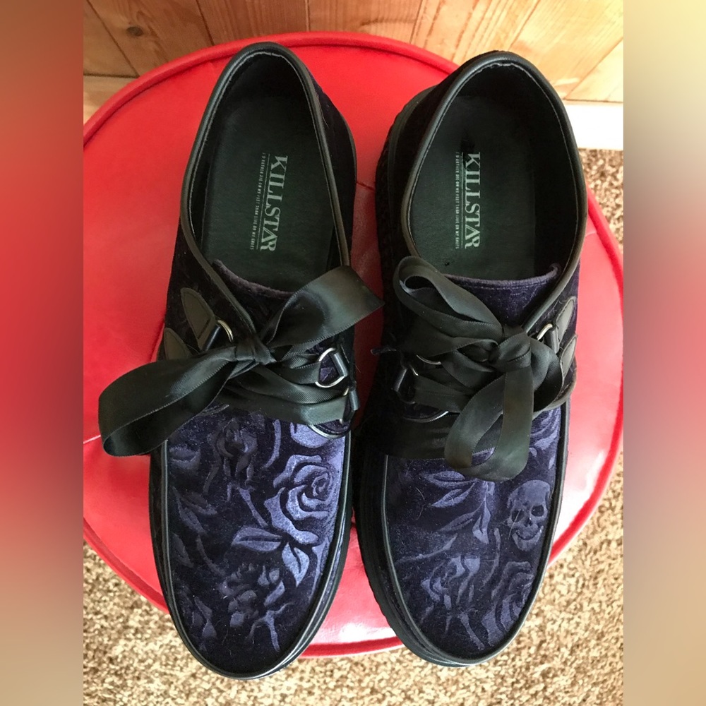 Killstar Vampire’s Kiss Purple Velvet Creepers US 10